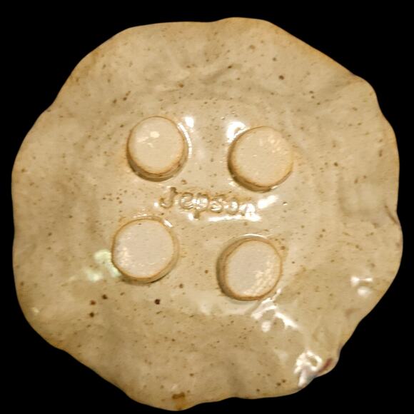 Jepson Handmade Pottery Plate 7" Textured Fruit Motif Studio Art Dish - Picture 2 of 3